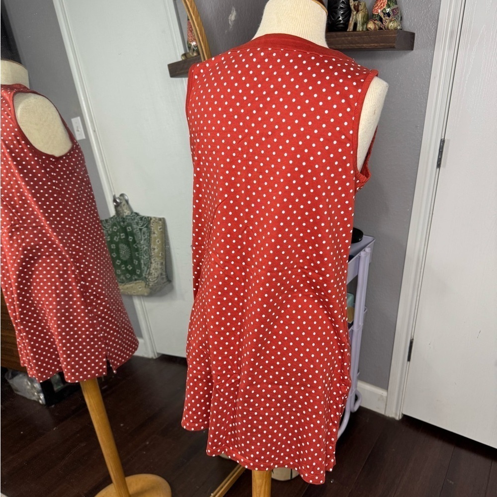 Red Polka Dot Sleeveless Dress - Picture 3 of 5